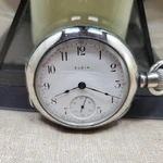 Vintage 1910 Elgin 18S Silverine 7 Jewels * Pocket Watch Runs G309. Fixed Price $200.00.
