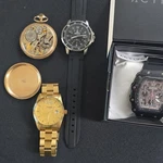 Activa, Stauer, Illinois, Magellan Outdoors Lot Of 4 Wrist & Pocket Watches. Fixed Price $140.00.
