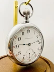 1910 Illinois 18S 17J Rr G. 79 Display Clear Back Pocket Watch Runs. Fixed Price $399.00.