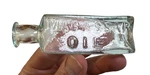 Antique Macassar Oil Bottle Open Pontil Flared Lip Aqua Crude Glass 1845 1855. Fixed Price $314.00.