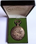 Majestime 17 Jewels Shock-protected Full Hunter Engraved Pocket Watch In Box Nos. Fixed Price $99.99.
