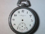 Elgin Pocket Watch 18S Base Metal, Movement Works, Missing Hands, Crysta. Fixed Price $125.00.