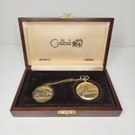 Vtg Colibri Quartz Swiss Pocket Watch- Goldtone Semi-truck W/ Wooden Display Box. Fixed Price $39.99.